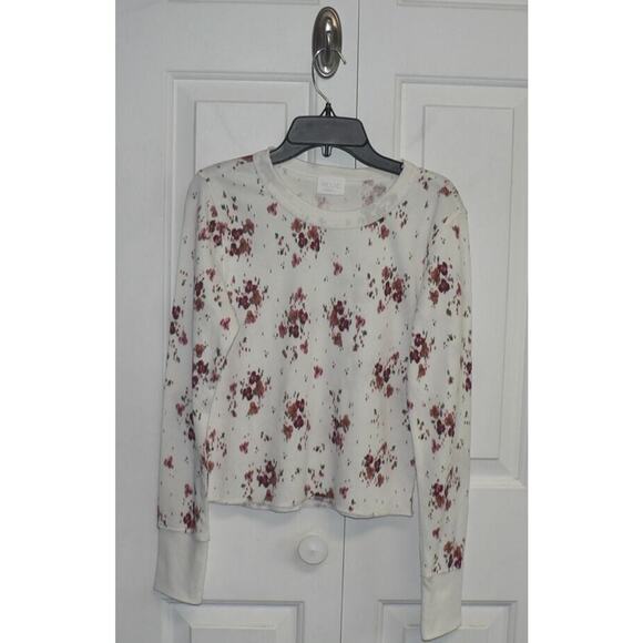 Abound Women's Long Sleeve Thermal Top in Ivory Ikat Cluster Floral XS MSRP $20 - Picture 2 of 5